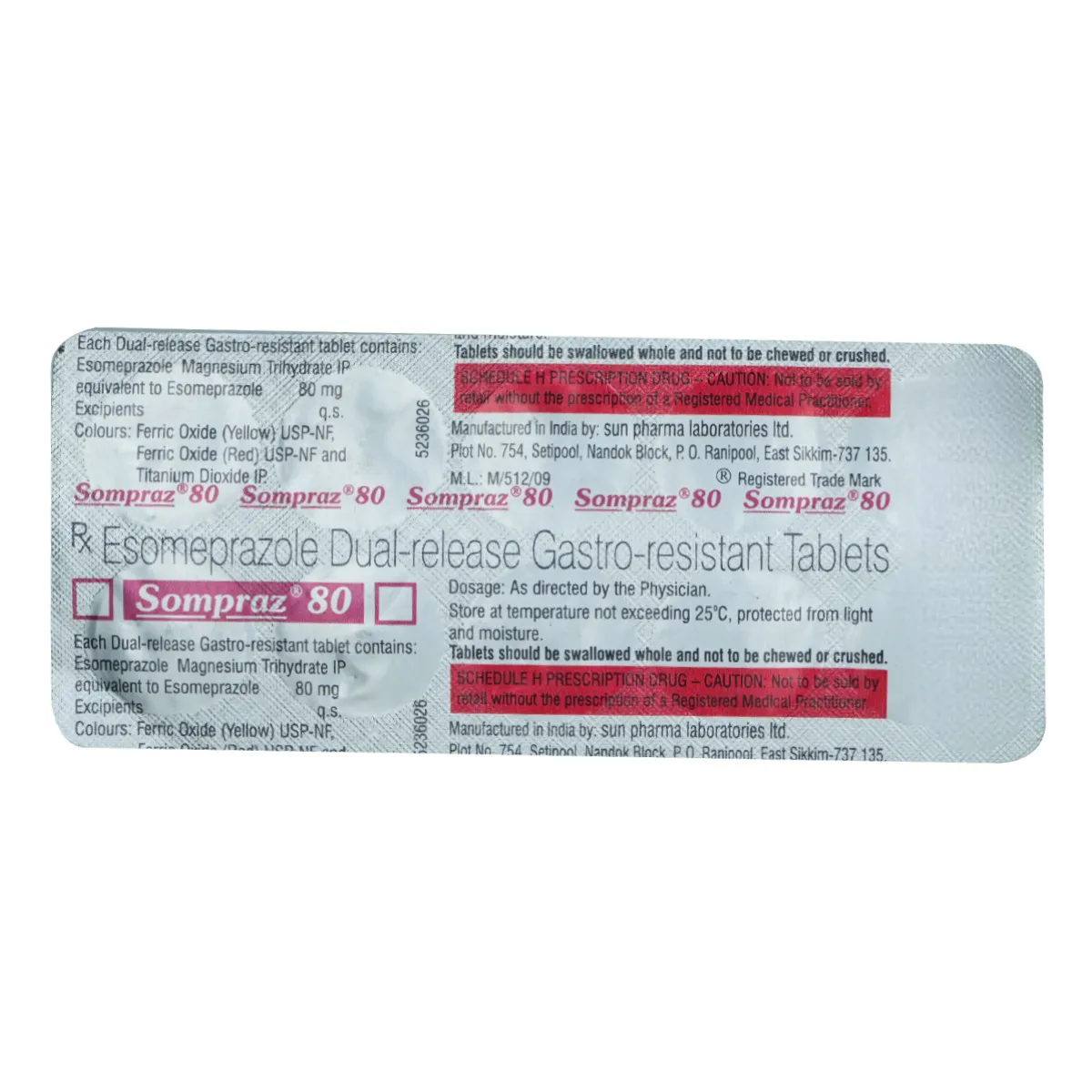 SOMPRAZ 80 TAB 10`S