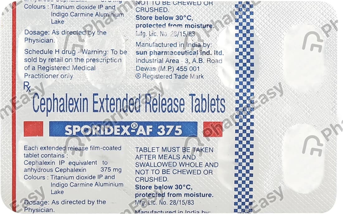 SPORIDEX AF 375MG 10`S