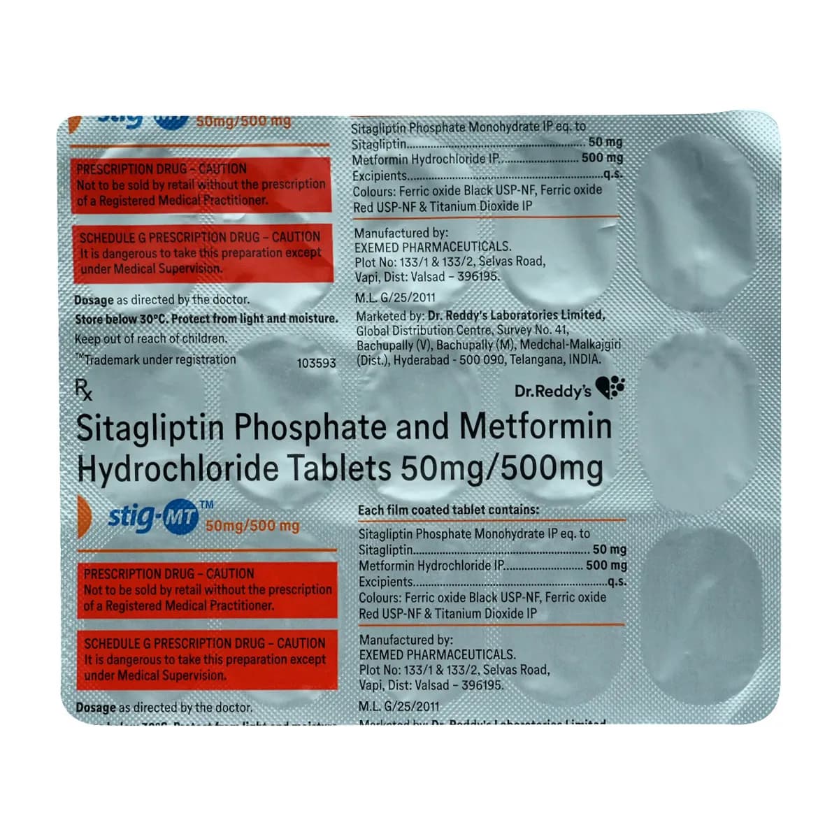 STIG MT 50MG/500MG TAB