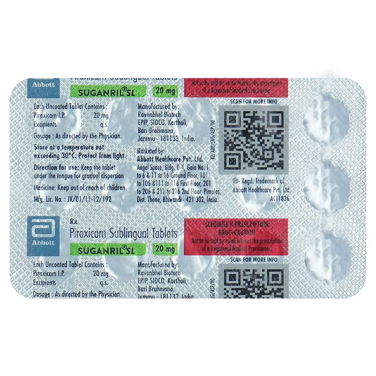 Suganril Sl 20MG Tab