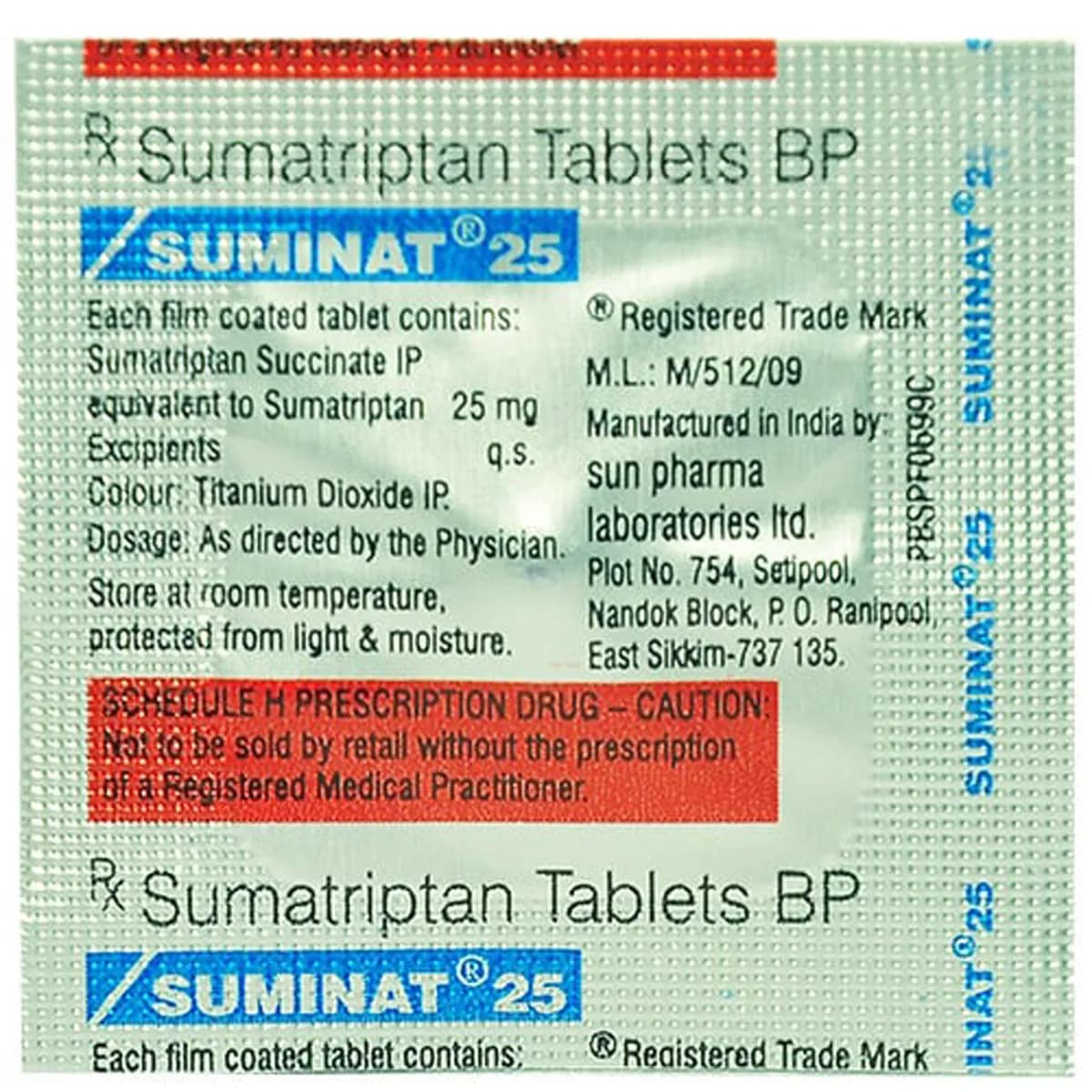 SUMINAT 25MG 1`S