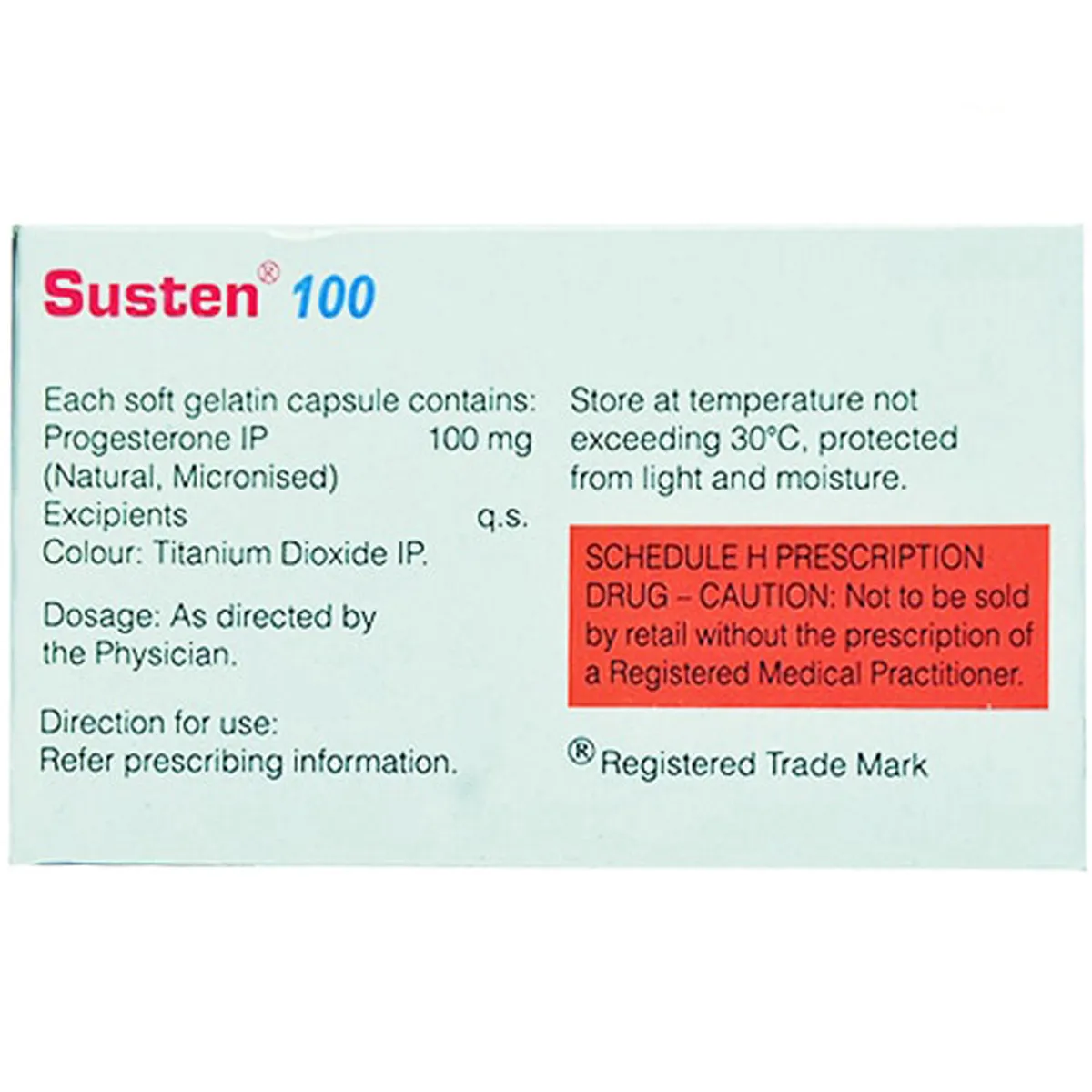 SUSTEN 100MG 10`S