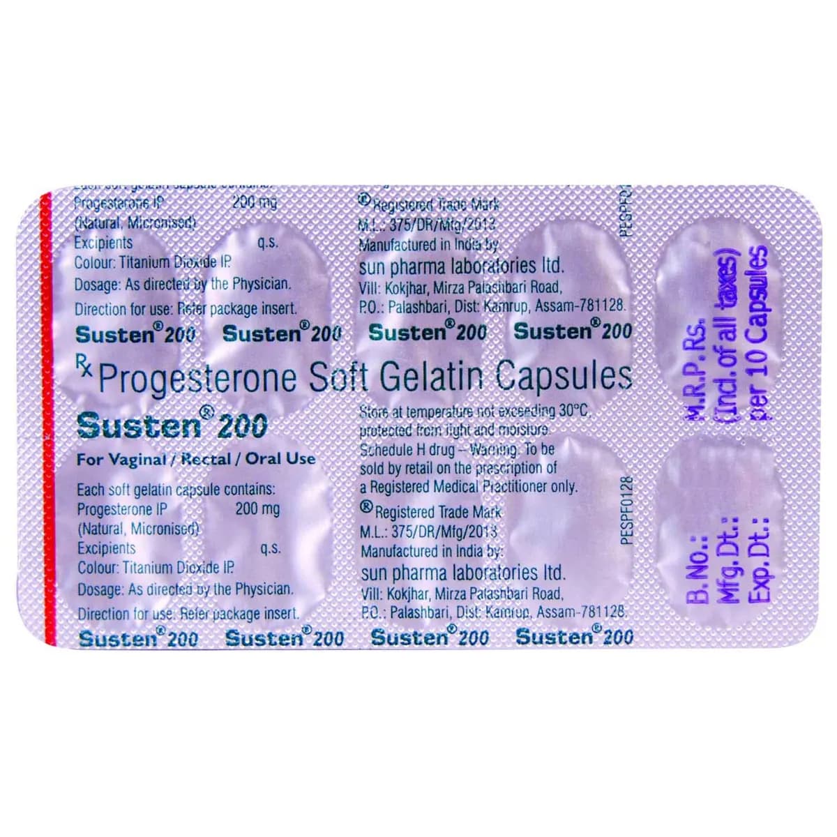SUSTEN 200MG 10`S