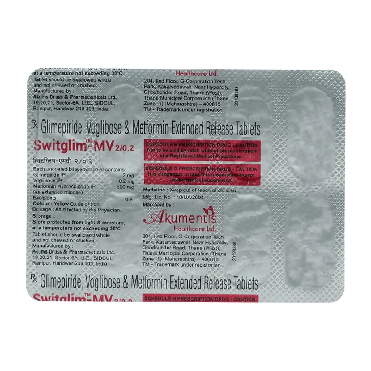 SWITGLIM-MV 2/0.2MG TAB