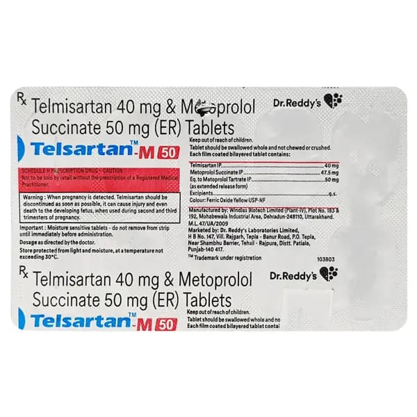 TELSARTAN M 50 TAB 10`S
