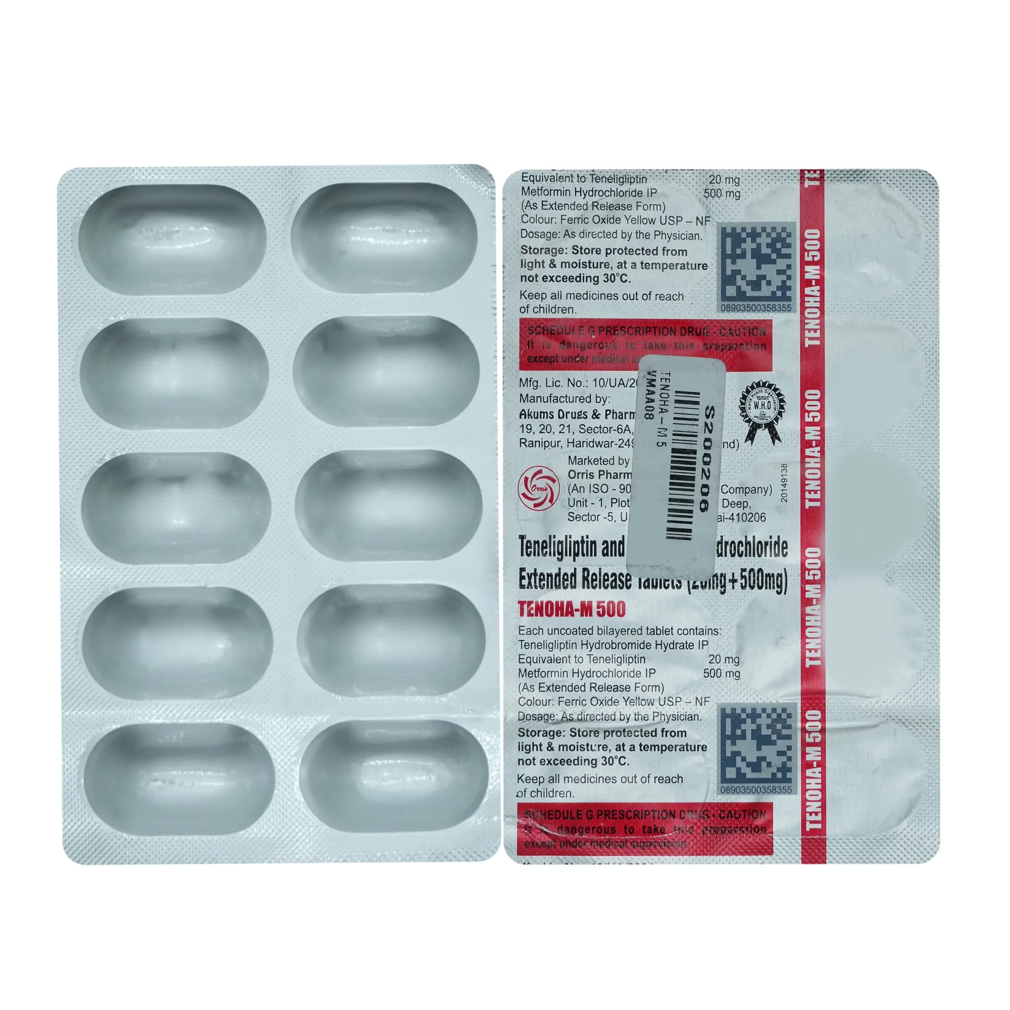 TENOHA M 500 TAB 10`S