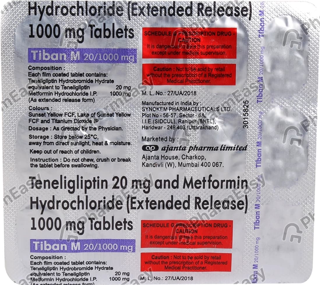 TIBAN M 20/1000MG TAB