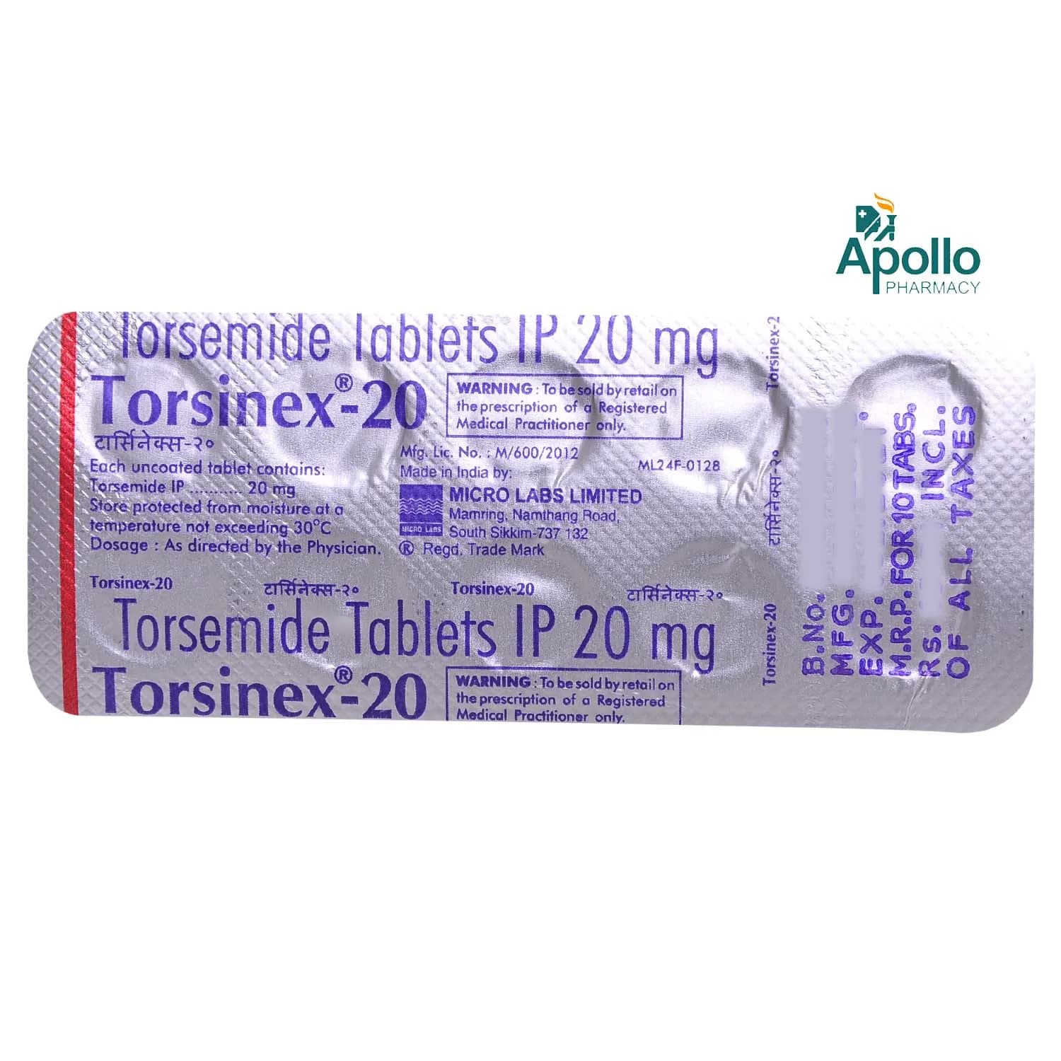 TORSINEX 20MG TAB 10`S