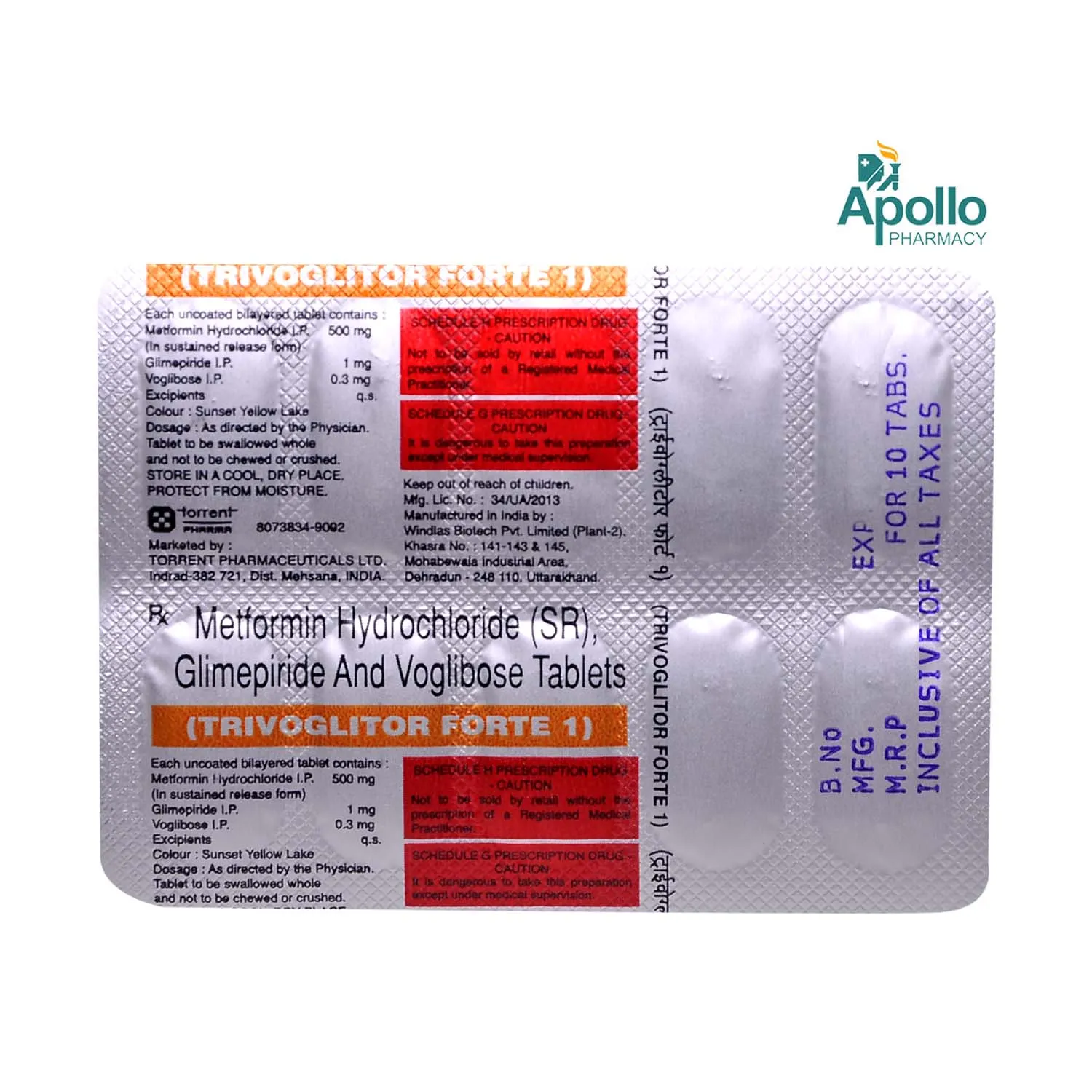 TRIVOGLITOR FORTE 1MG TAB