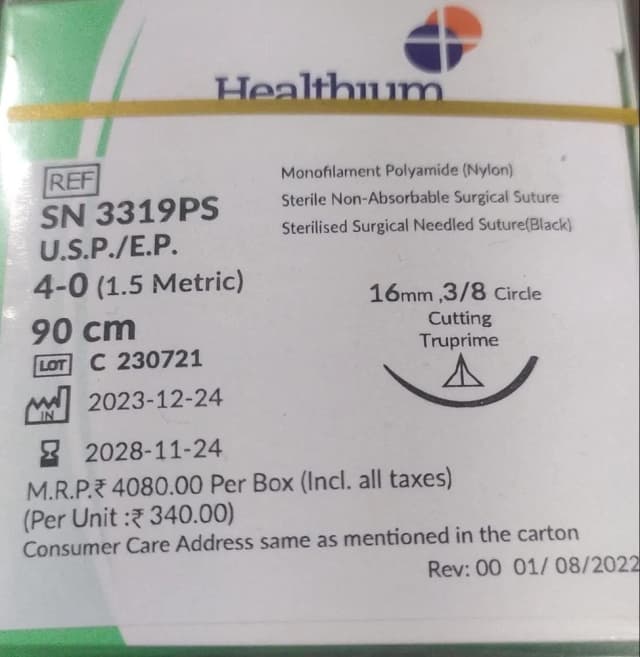 Trulon 4-0(1.5metric) Suture SN 3319PS