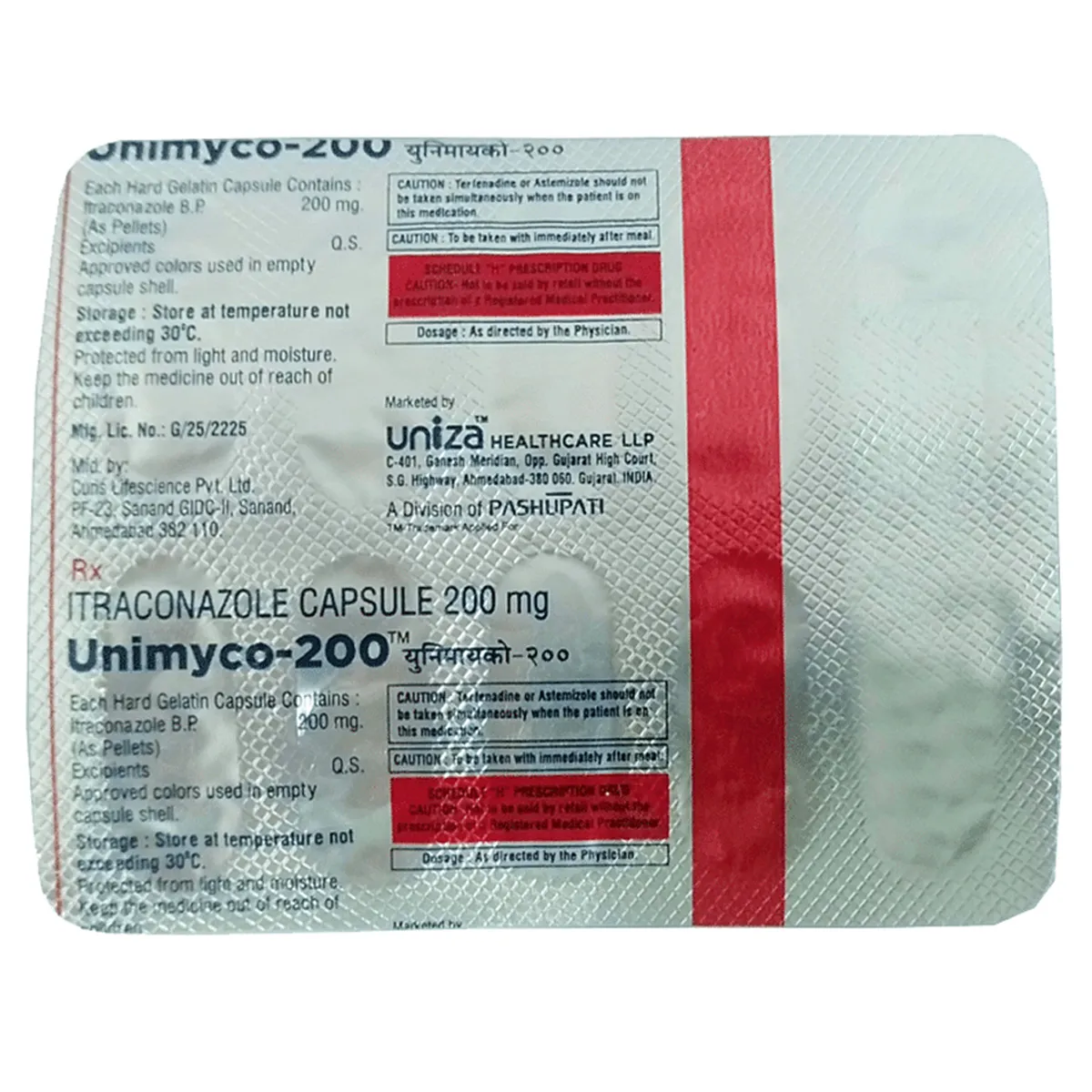 UNIMYCO-200MG CAP