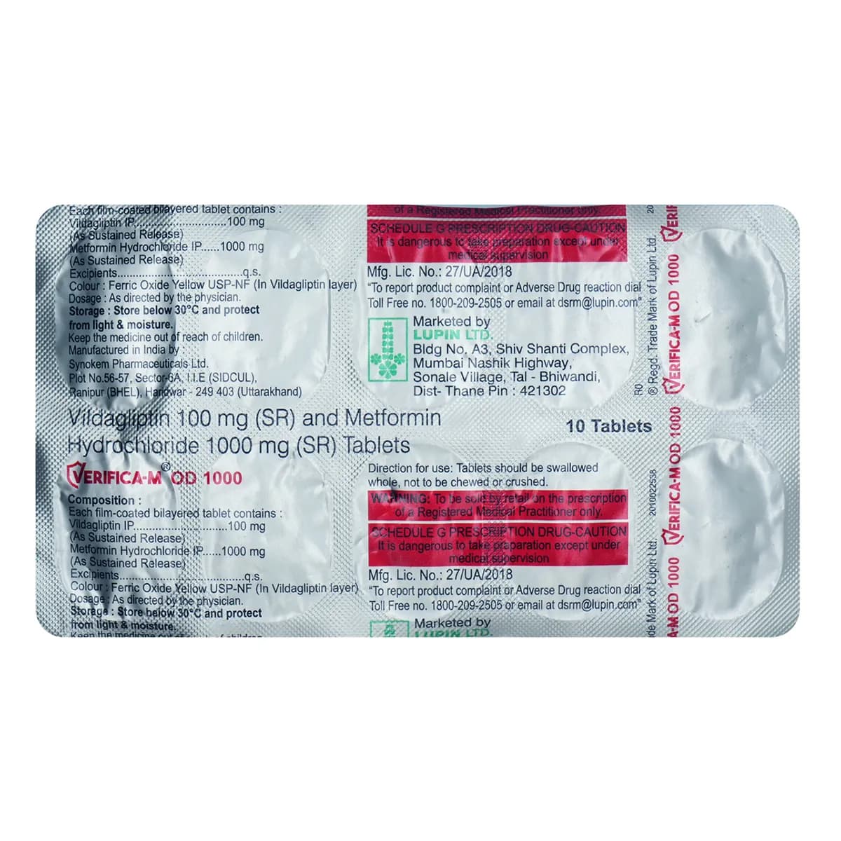 VERIFICA M OD 1000MG TAB 10`S