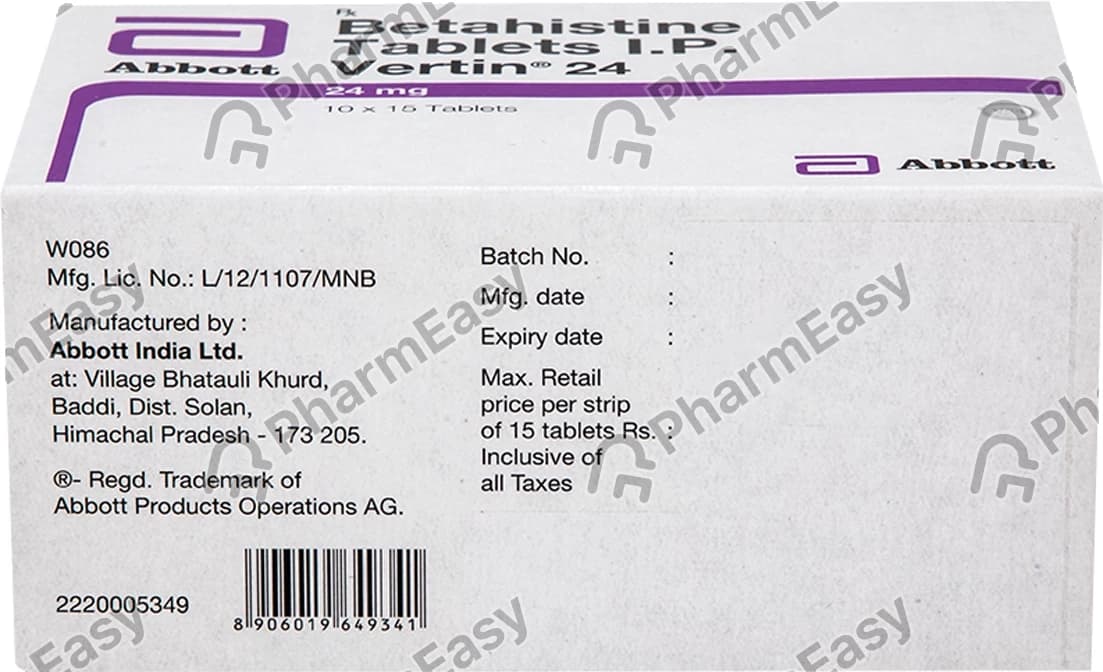 VERTIN 24MG TAB