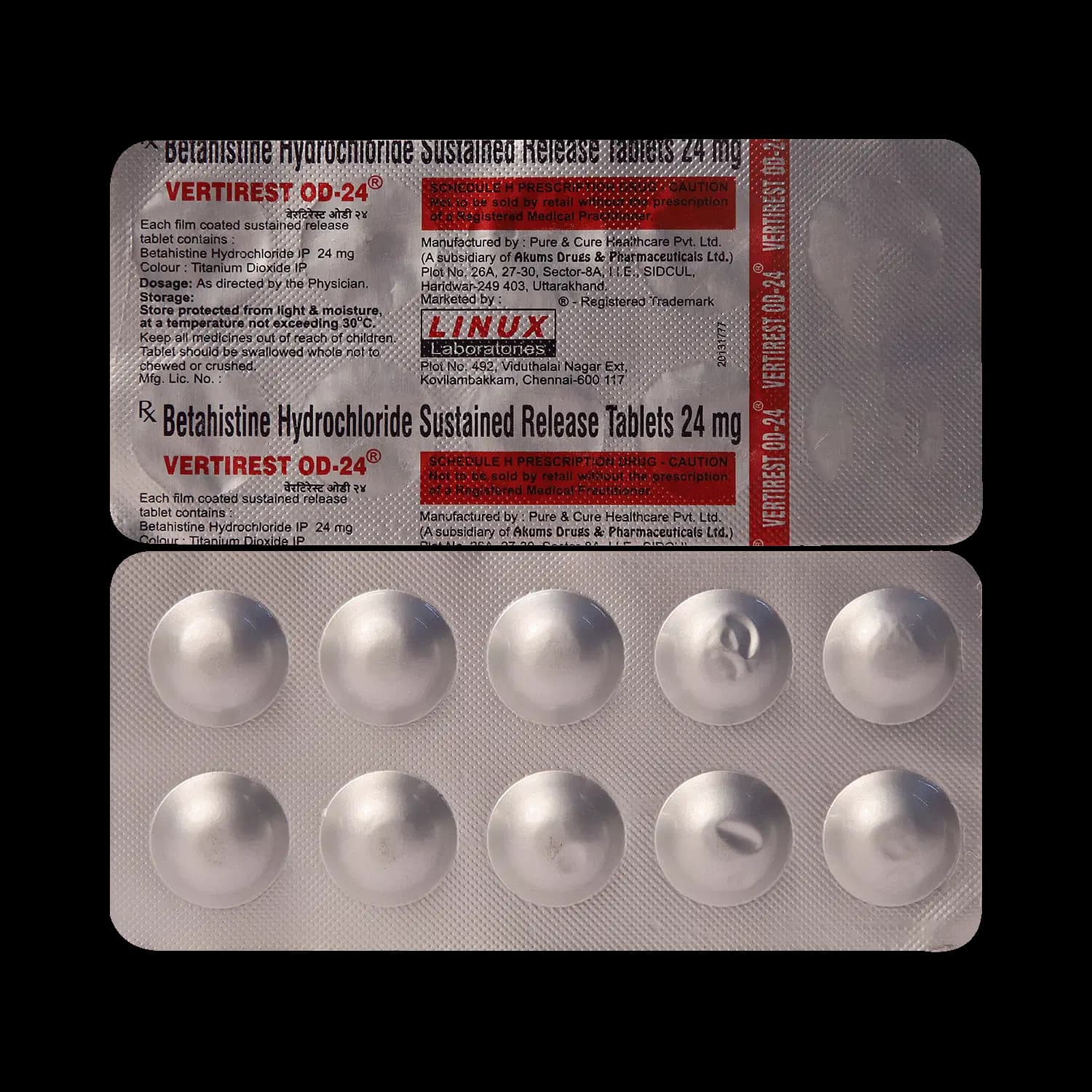 VERTIREST OD 24MG TAB