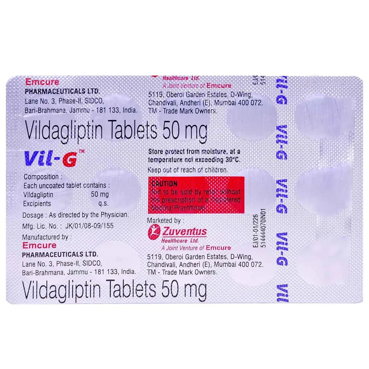 VIL G 50MG TAB