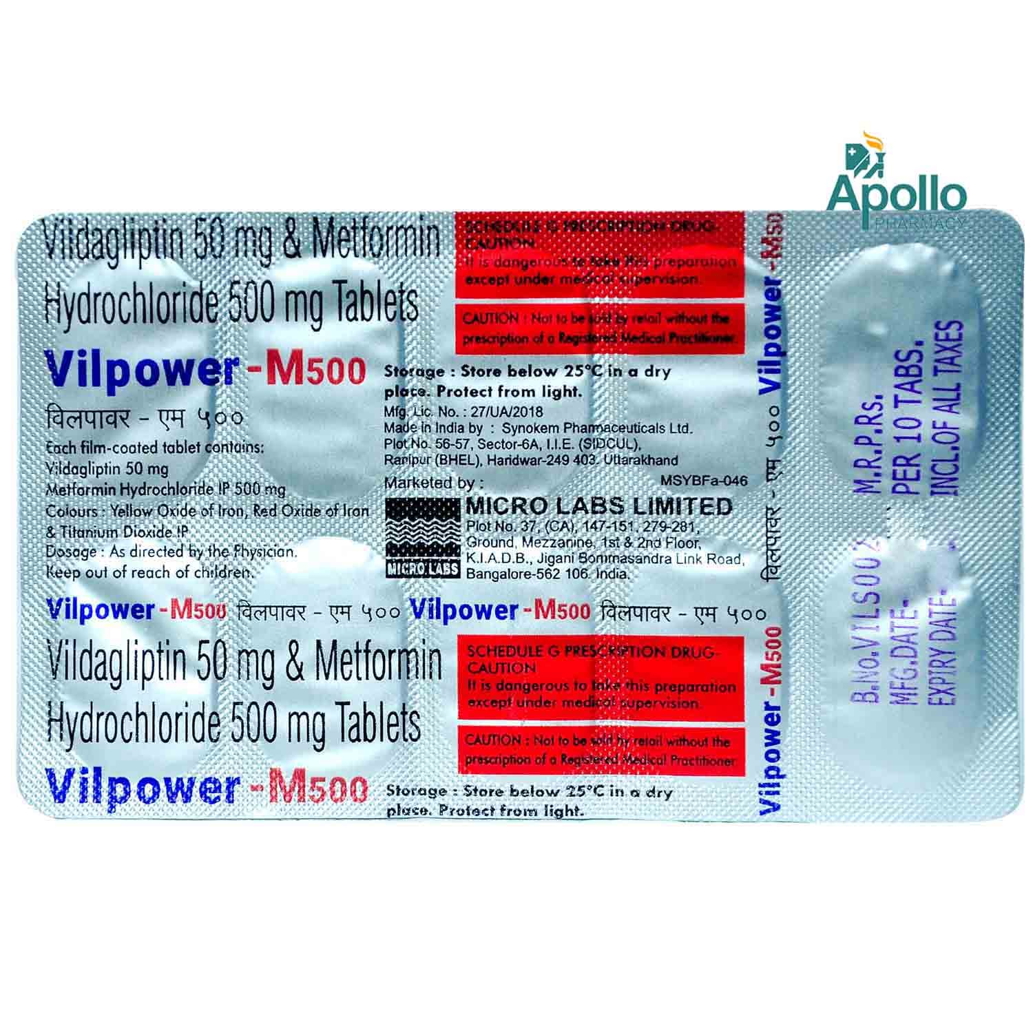 VILBEAT M 500 TAB 10`S