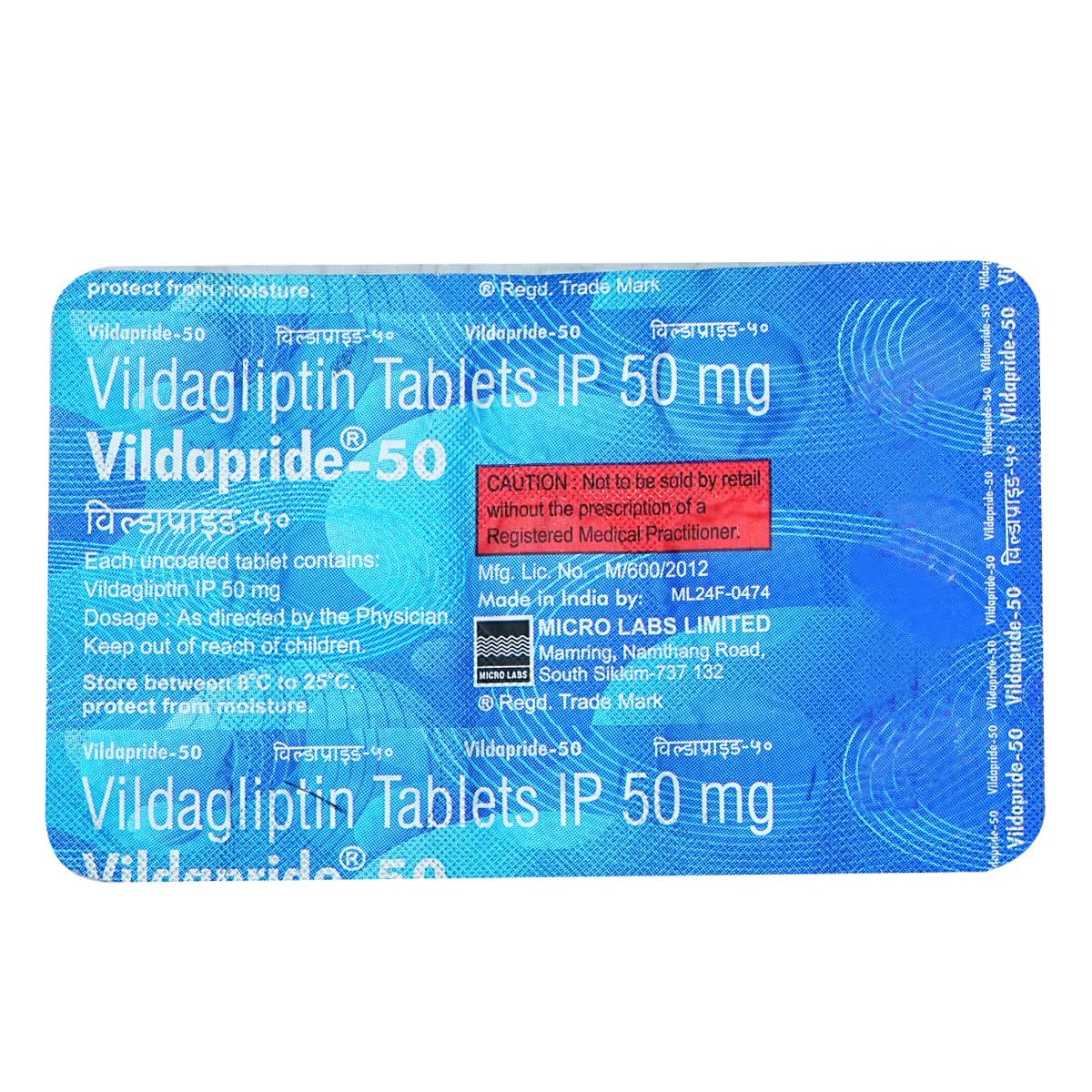 VILDAPRIDE 50MG TAB 15`S
