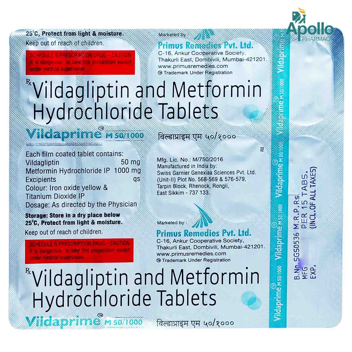 VILDAPRIME M 50/1000 TAB