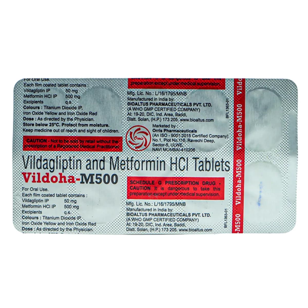 VILDOHA M 500MG TAB