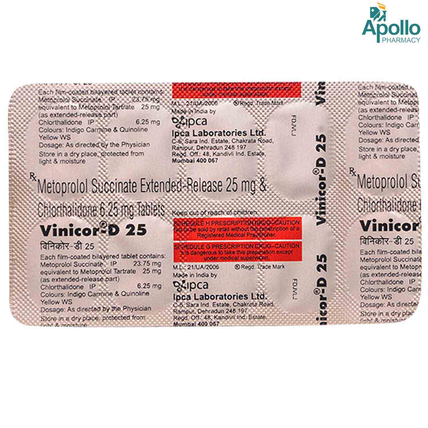 VINICOR D 25MG TAB