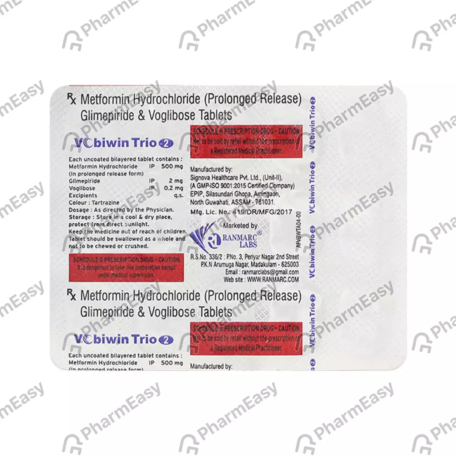 VOBIWIN TRIO 2MG TAB