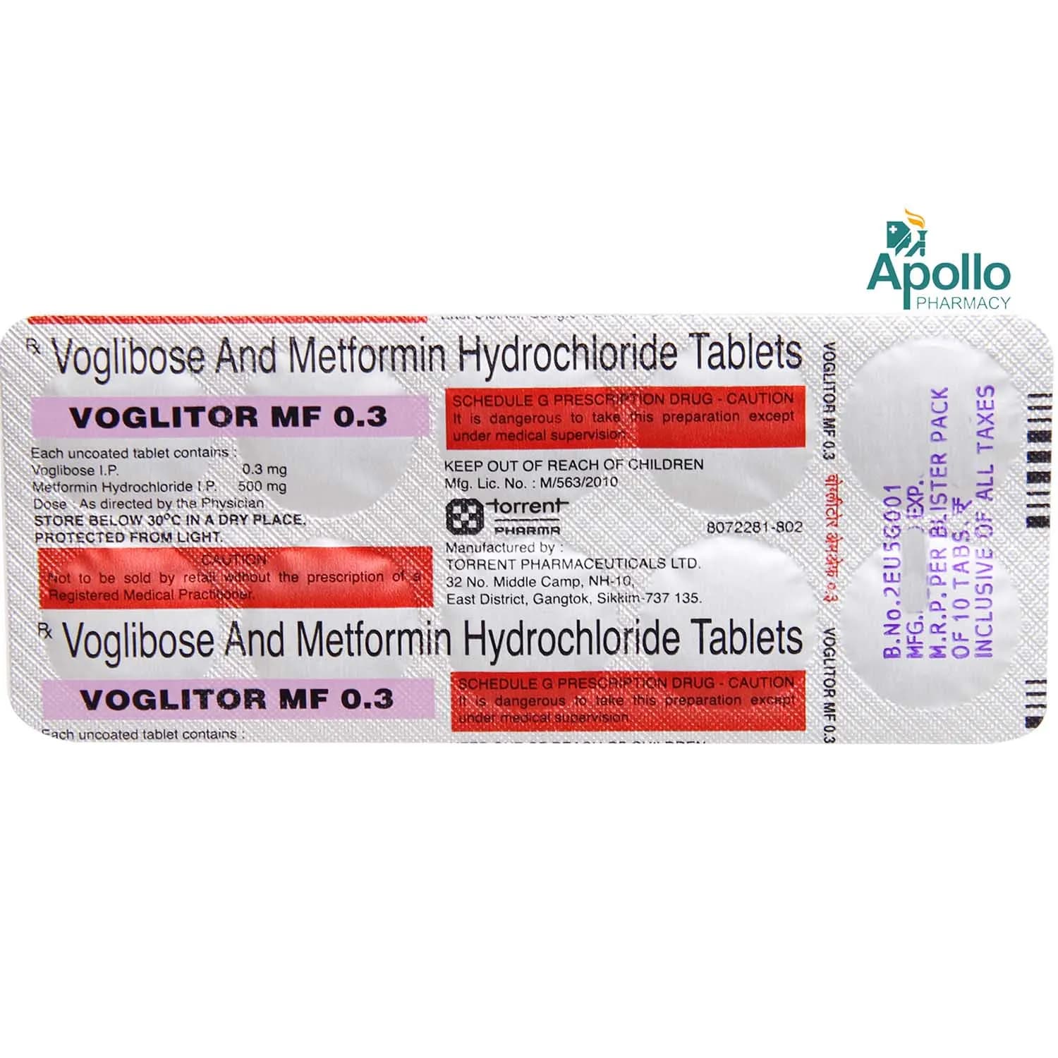 VOGLITOR MF 0.3MG TAB