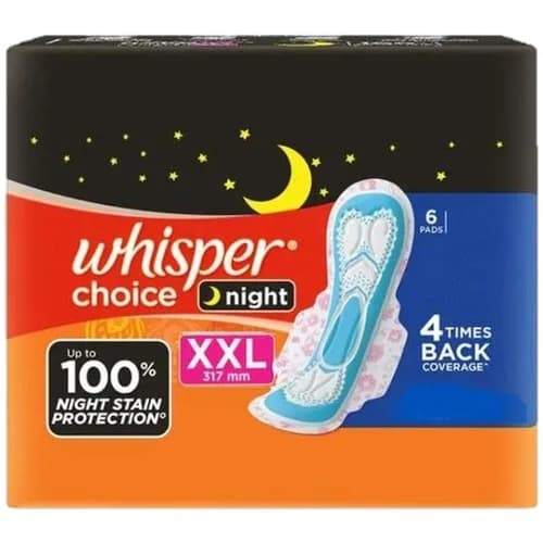 Whisper Choice Night Sanitary Pads XXL