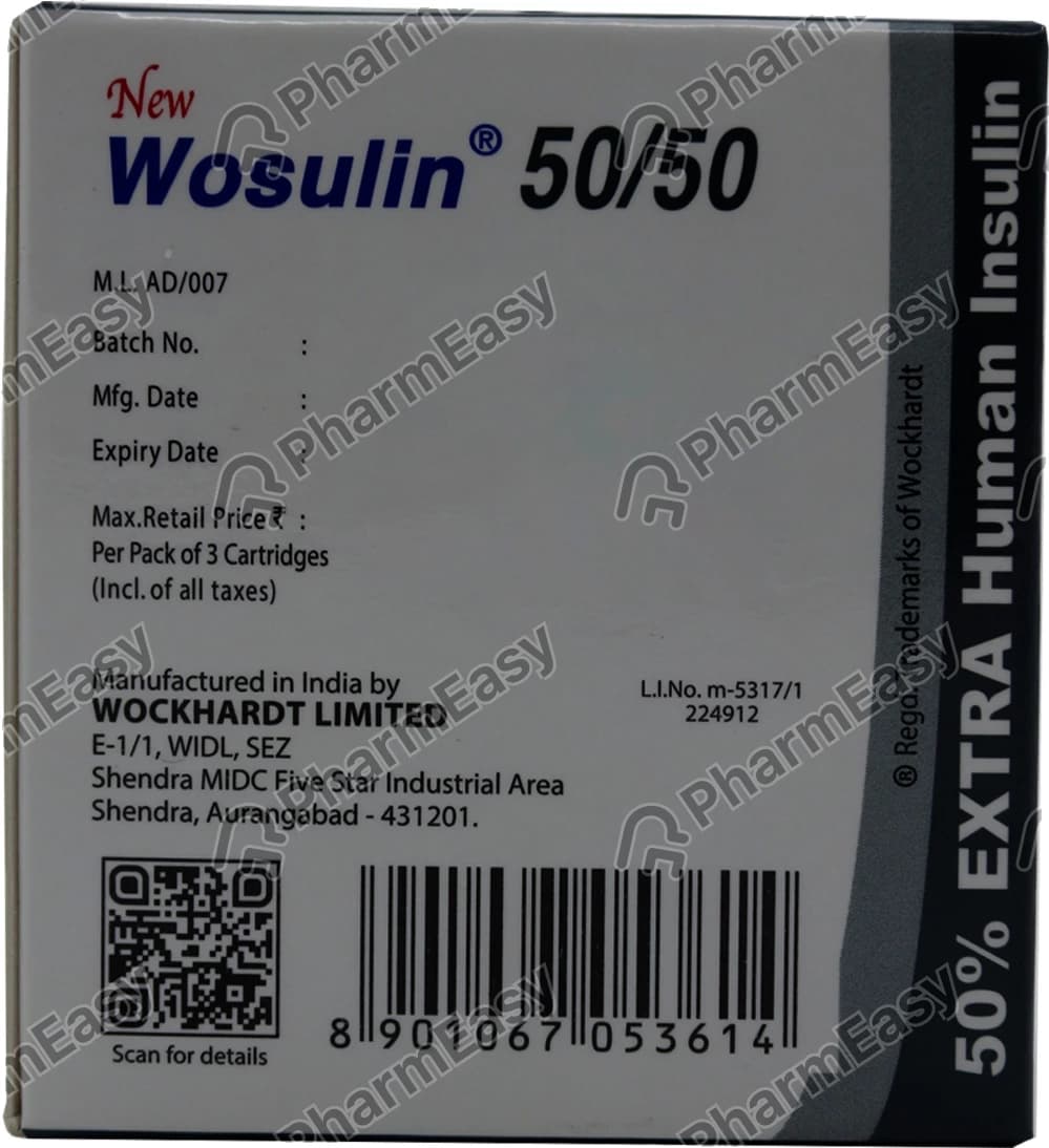 WOSULIN 50/50 100IU INJ CAR