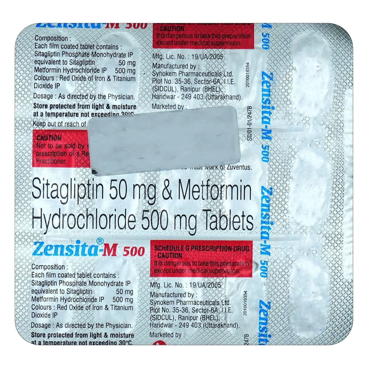 ZENSITA -M 500MG TABS