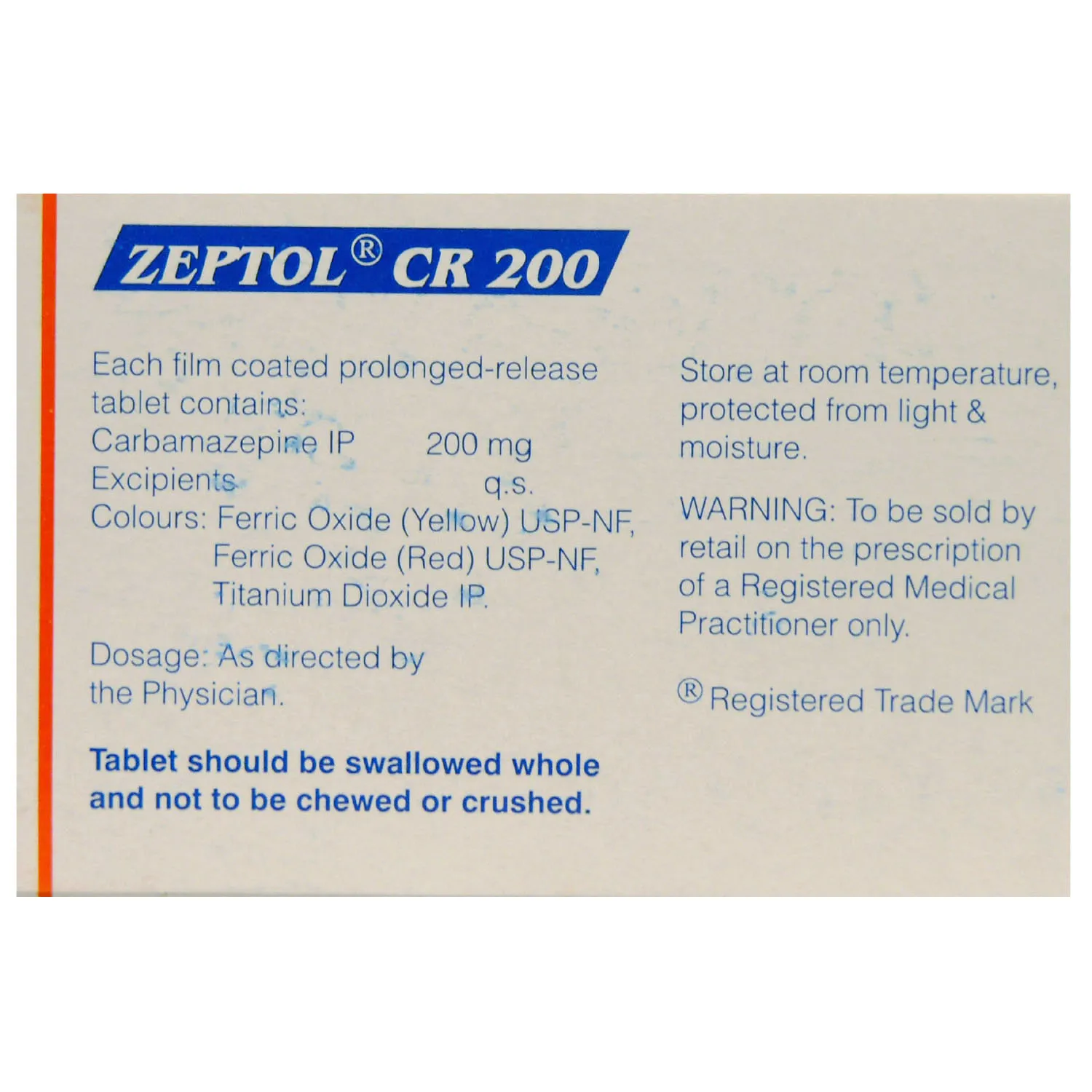 ZEPTOL-CR 200MG TA 10`S