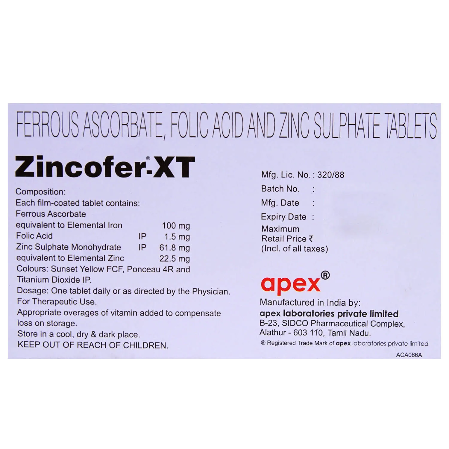 ZINCOFER XT TAB