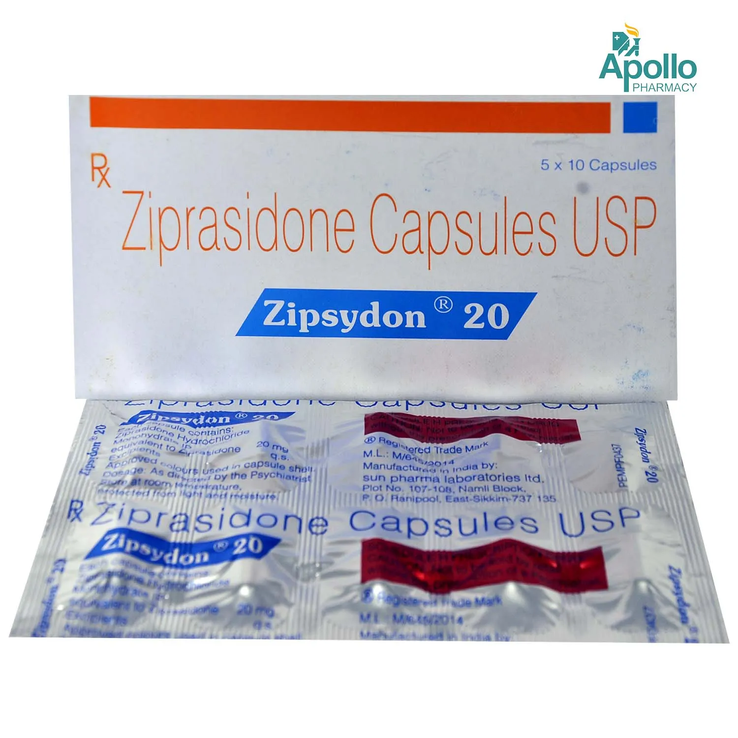 ZIPSYDON-20MG CAP 10`S