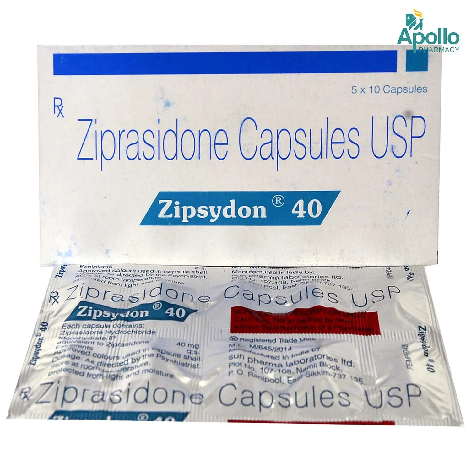 ZIPSYDON-40MG CAP 10`S