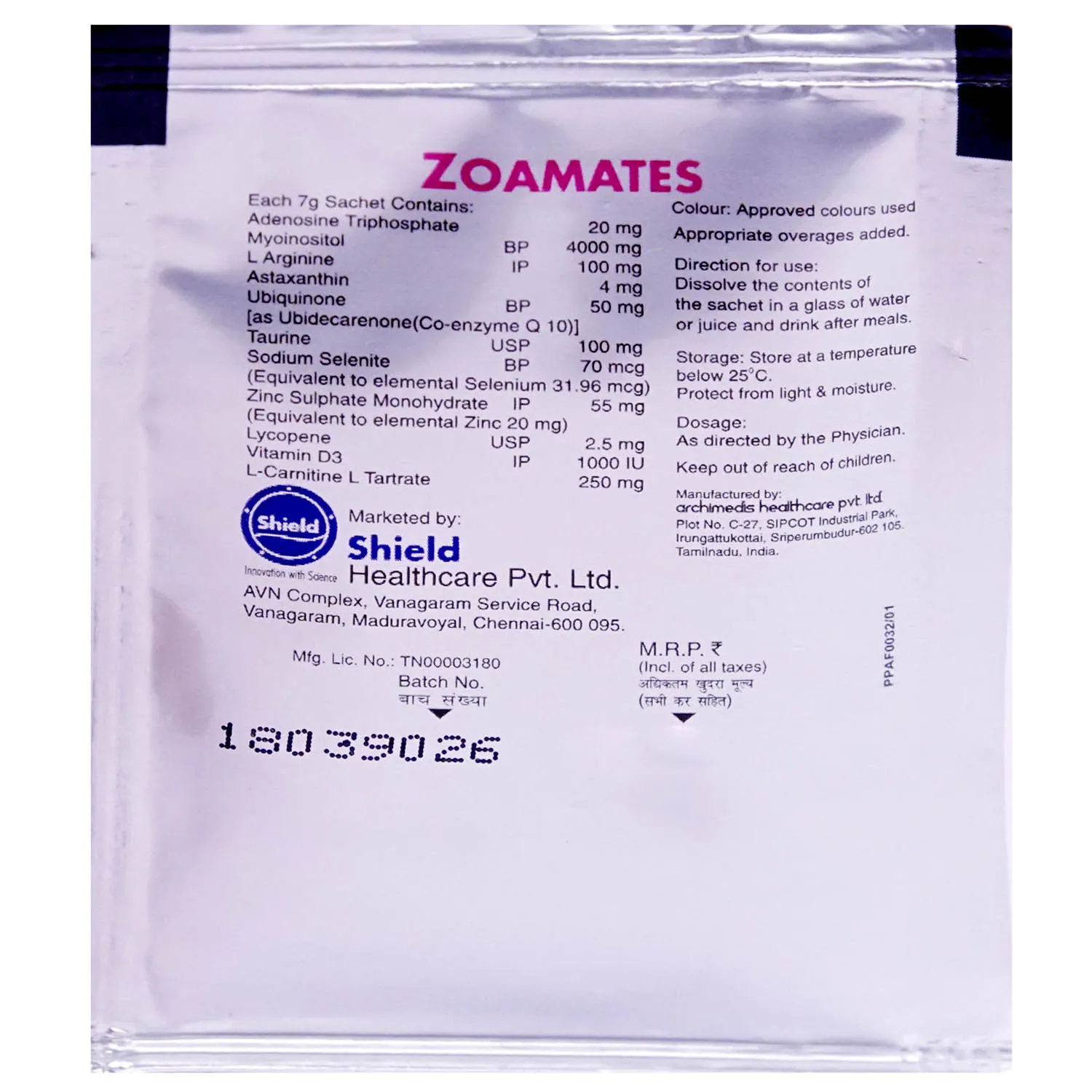 ZOAMATES SACHET